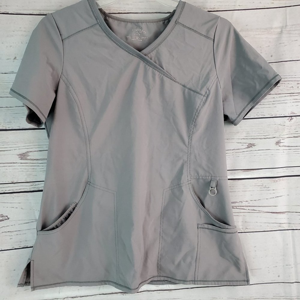 Cherokee Infinity Scrub Top large Gray